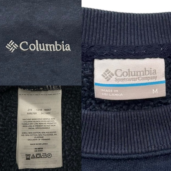 Columbia Hart Mountain II 2 Crew Neck Ribbed Cuffs and Waistband Heather Navy M - Picture 5 of 16